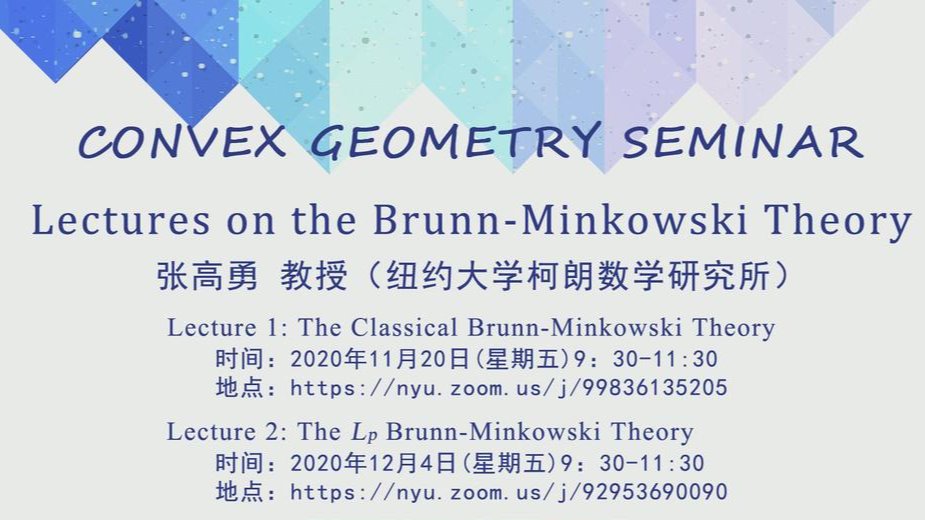 Convex Geometry Seminar