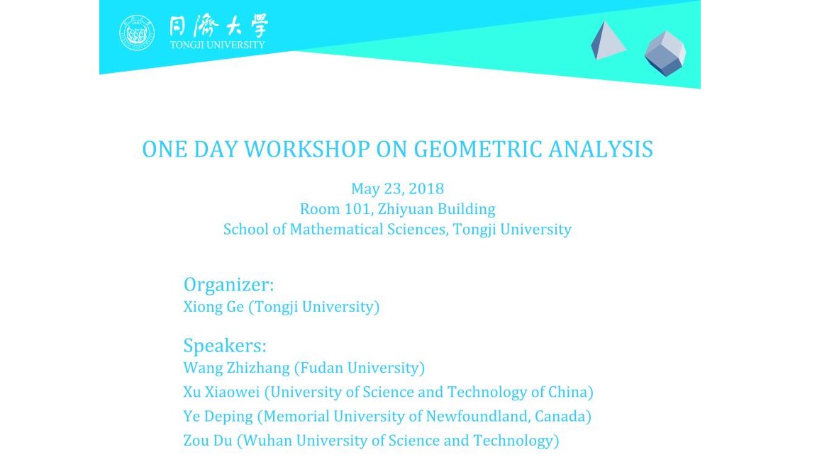 One Day Workshop on Geometric Analysis
